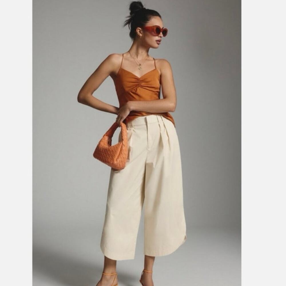 Anthropologie Curved Hem Chino Pants by Mare Mare